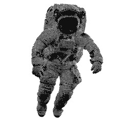 Wall Mural - astronaut spaceman halftone grunge vector design element