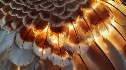 Wall Mural - Macro shot of a thunderbirdâs wings, feathers crackling with electric energy.