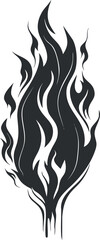 Wall Mural - stylized black flame design representing heat energy and dynamic movement in an abstract illustratio