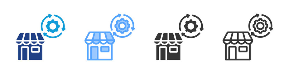 Fototapete - Retail icon set multiple style collection