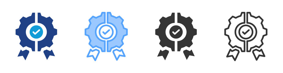 Fototapete - Quality Approach icon set multiple style collection