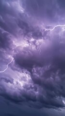 Wall Mural - Vertical video Thunderstorm and lightning on the black clouds