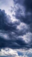 Wall Mural - Vertical video Thunderstorm and lightning on the black clouds