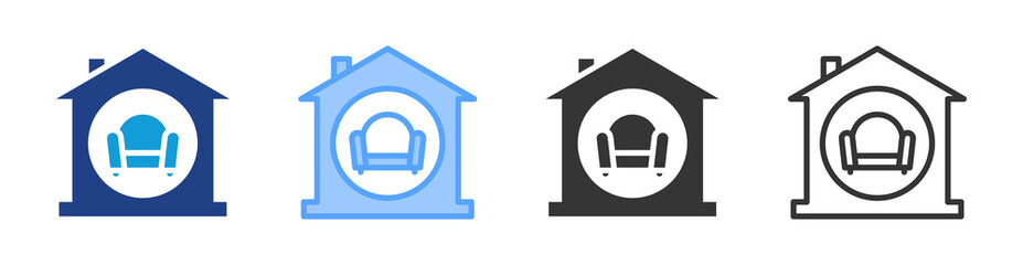 Fototapete - House Ware icon set multiple style collection