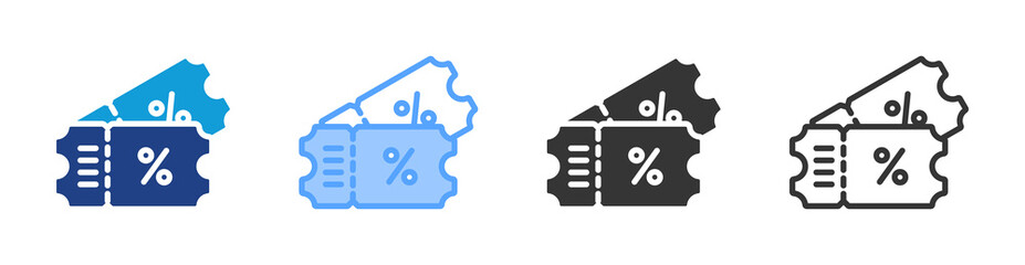 Fototapete - Coupon icon set multiple style collection