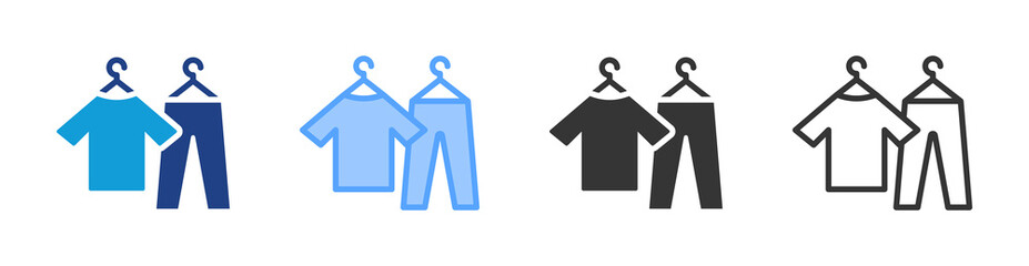 Fototapete - Clothing icon set multiple style collection
