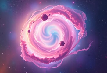Wall Mural - Swirling pastel nebula, cosmic dust, vibrant stars, enchanting, ethereal
