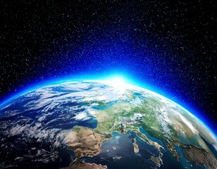 planet earth globe view from space showing realistic earth surface and world map as in outer