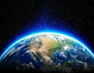 planet earth globe view from space showing realistic earth surface and world map as in outer