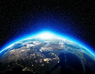 planet earth globe view from space showing realistic earth surface and world map as in outer
