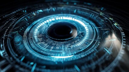 Wall Mural - digital eye of technology: this image shows a captivating close-up of a high-tech, digital eye, show