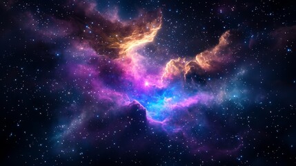 Wall Mural - vibrant cosmic nebula with swirling colors in deep space