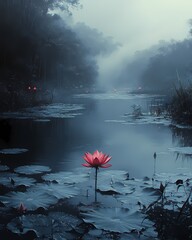 Wall Mural - morning in the lake
