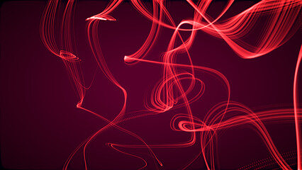 Wall Mural - abstract background of moving particles. information space flow. big data visualization. 3d