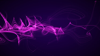 Wall Mural - a wave of moving particles. abstract 3d vector illustration on a dark background.