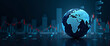 © Netaya - Photo Realistic Globe and Stock Ticker Icon: Visualize Global Markets and Investment Tools with Ample Copy Space for Financial Tools Concept