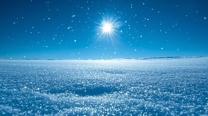 Wall Mural - a snowfield sparkling under a bright blue winter sky texture background
