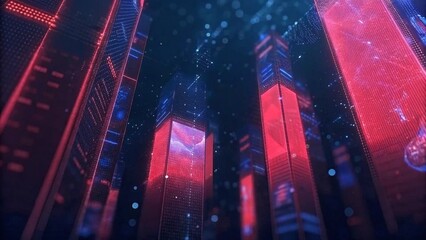 Poster - Abstract background wallpaper with desktop gaming or technology themed, futuristic digital style, vibrant colors, cyber elements, ideal for screens, tech setups, or gamer environments.