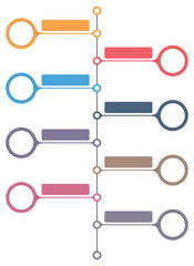 Wall Mural - Vertical timeline infographics template with place for icons, dates and text