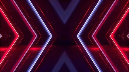 Poster - Background wall with neon lines and rays. Background of an empty dark corridor with neon light. Abstract background with lines and glow, futuristic tunnel, vibrant lighting, digital atmosphere