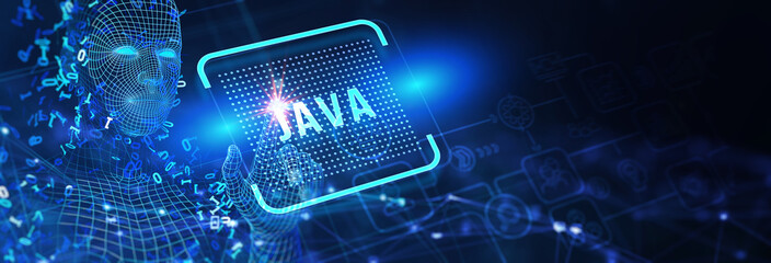 Wall Mural - Software, web development, programming concept. Programming languages java and program. Software development. 3d illustration
