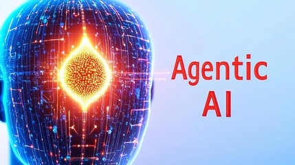 Futuristic representation of Agentic AI. Agentic AI