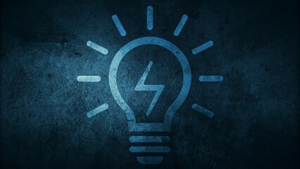 Aufkleber - Electricity icon special blue banner background, digital energy concept with glowing symbol, modern technology sign, futuristic electric interface with vibrant design and light effect