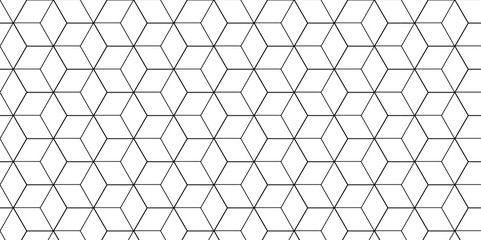 Vector seamless pattern with hexagon square cube geometric pattern shapes grid metal element texture design. abstract tiles gradient science web tech connection triangle diamond honeycomb.	
