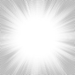 Leinwandbilder - Halftone gradient sun rays pattern. abstract halftone vector dots background. monochrome dots pattern. pop art, comic small dots. star rays halftone poster. shine, explosion. sunrise rays background. 