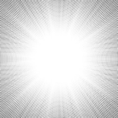 Fototapete - Halftone gradient sun rays pattern. abstract halftone vector dots background. monochrome dots pattern. pop art, comic small dots. star rays halftone poster. shine, explosion. sunrise rays background. 
