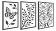 © TShirt Empire - Laser Cut Silhouette Nature Metal Wall Art Butterfly Flowers Leaves Panels