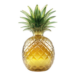 glass pineapple design vibrant yellow and green tropical fruit decor