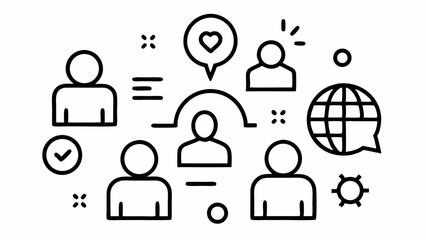 Editable society icon collection featuring clean vector lines ideal for user interface design infographics and web development with a modern professional style