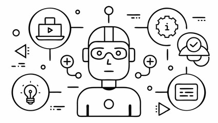 Editable technology line icon set vector based ideal for IT infrastructure gadgets innovation digital transformation cloud systems and future tech infographics