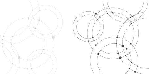 abstract connecting dots and circles. abstract vector illustration with overlapping circles, dots. a