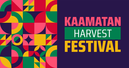 Wall Mural - kaamatan harvest festival background banner or poster design template. observed every year in may. h