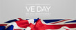 © RocknRoller Studios - VE Day Commemoration: Union Jack Tribute with 'We Will Never Forget' Text
