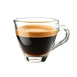 © afikurrahman - Espresso in a clear glass cup rich dark coffee crema
