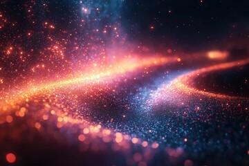 Wall Mural - abstract cosmic swirl of glowing particles