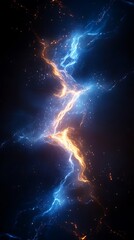 a blue and yellow nebula with a black background