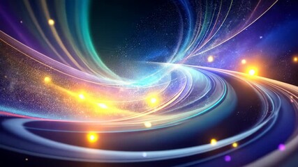Wall Mural - colorful swirling lights illuminate a cosmic journey through nebulae and stardust.