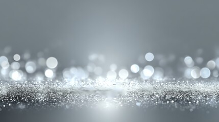 Wall Mural - cool gray background with subtle shimmering lights and defocused bokeh glow in silver tone, clean sp
