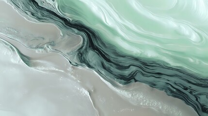 Wall Mural - mint green and soft gray marble fluid texture with organic movement and lightly grained backdrop, ca