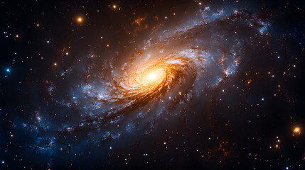 expansive stary night cosmos featuring a luminous galaxy spiral surrounded by colorful space clouds 