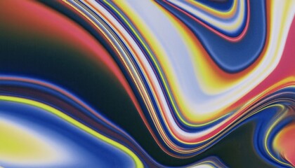 Poster - vibrant abstract swirl with smooth gradient texture in red blue yellow tones for modern digital wall art, print design, or creative background enhancement

