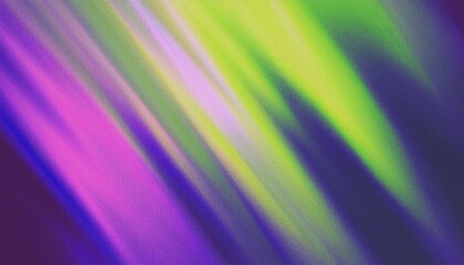 Poster - diagonal neon gradient blur with violet, green, and yellow abstract streaks on canvas texture for digital art, print design, or modern web background