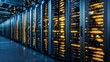© boonthin - Modern data center interior featuring glowing server racks