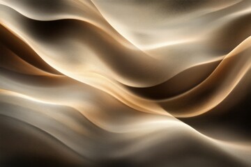 Aufkleber - Abstract image of flowing, textured fabric in shades of beige and brown.