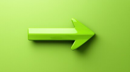 Aufkleber - An eye-level view shows a single green arrow pointing right on green background.