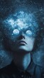 © Kenny - Cosmic visionary with celestial eyes and galactic hair in surreal night sky